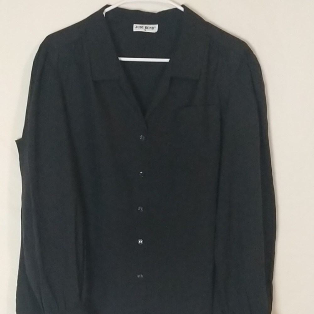 Vintage Judy Bond Black Long Sleeve Size 18